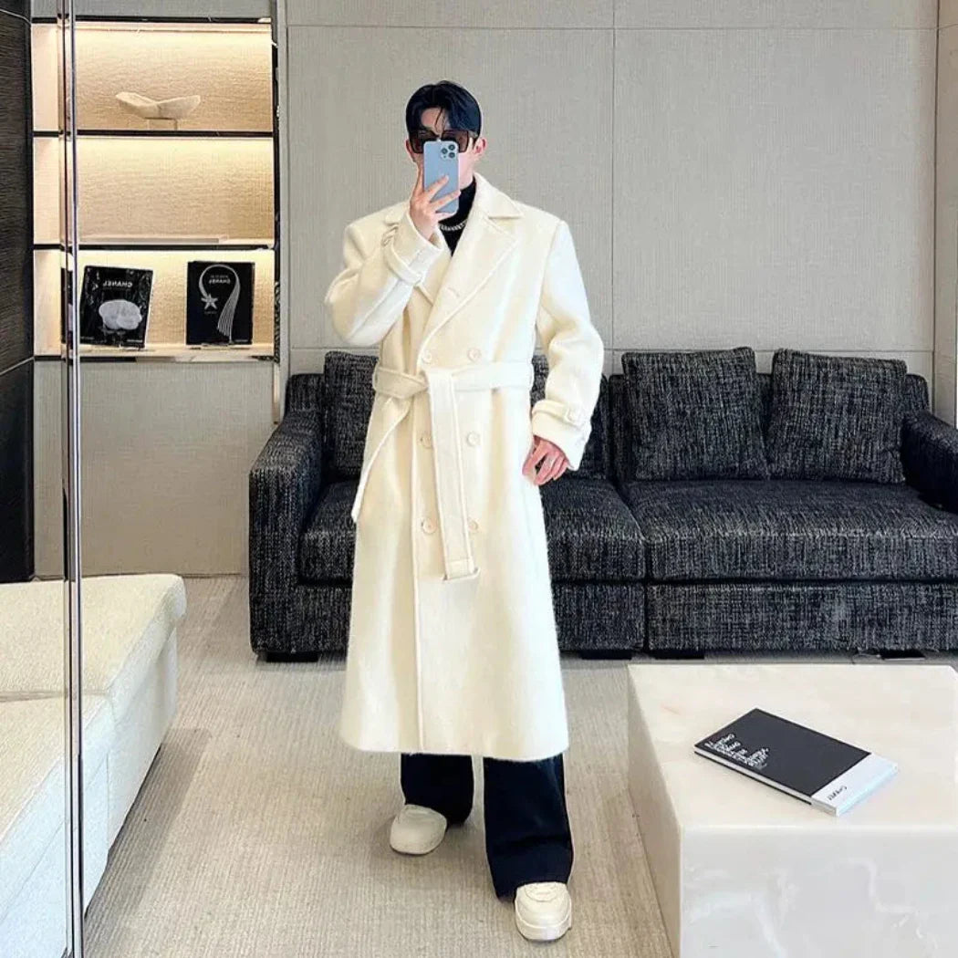 Men's Premium Wool Blend Trench Coat