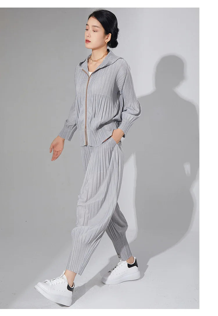 Modern Pleated Harem 2-Piece Set