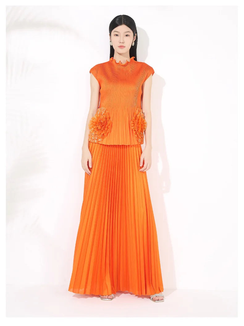 Modest Pleated Skirt Set