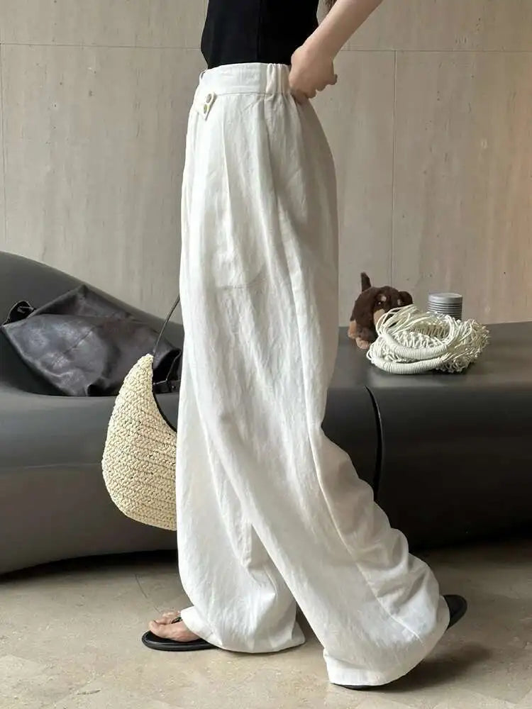 Linen Women's Luxury Wide Leg Trousers