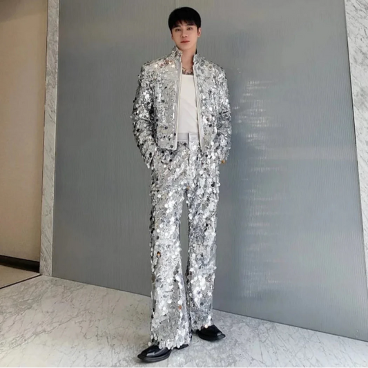 Statement Men's Shiny Sequin Blazer & Pants