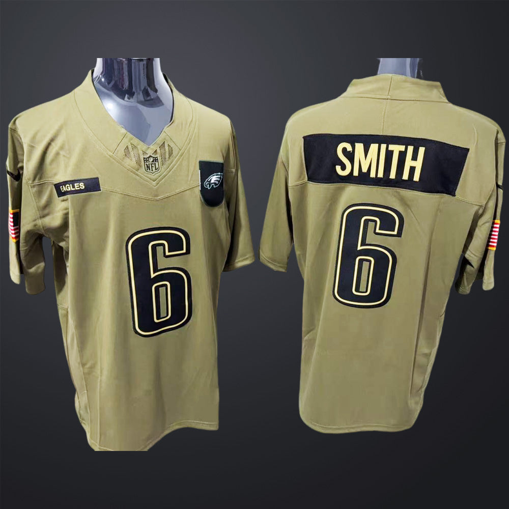 Men’s Philadelphia Eagles #6 Smith Salute to service 2025 jersey