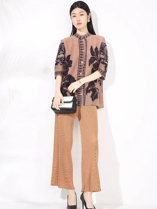 Textured Pleated Knit Co-ord Set
