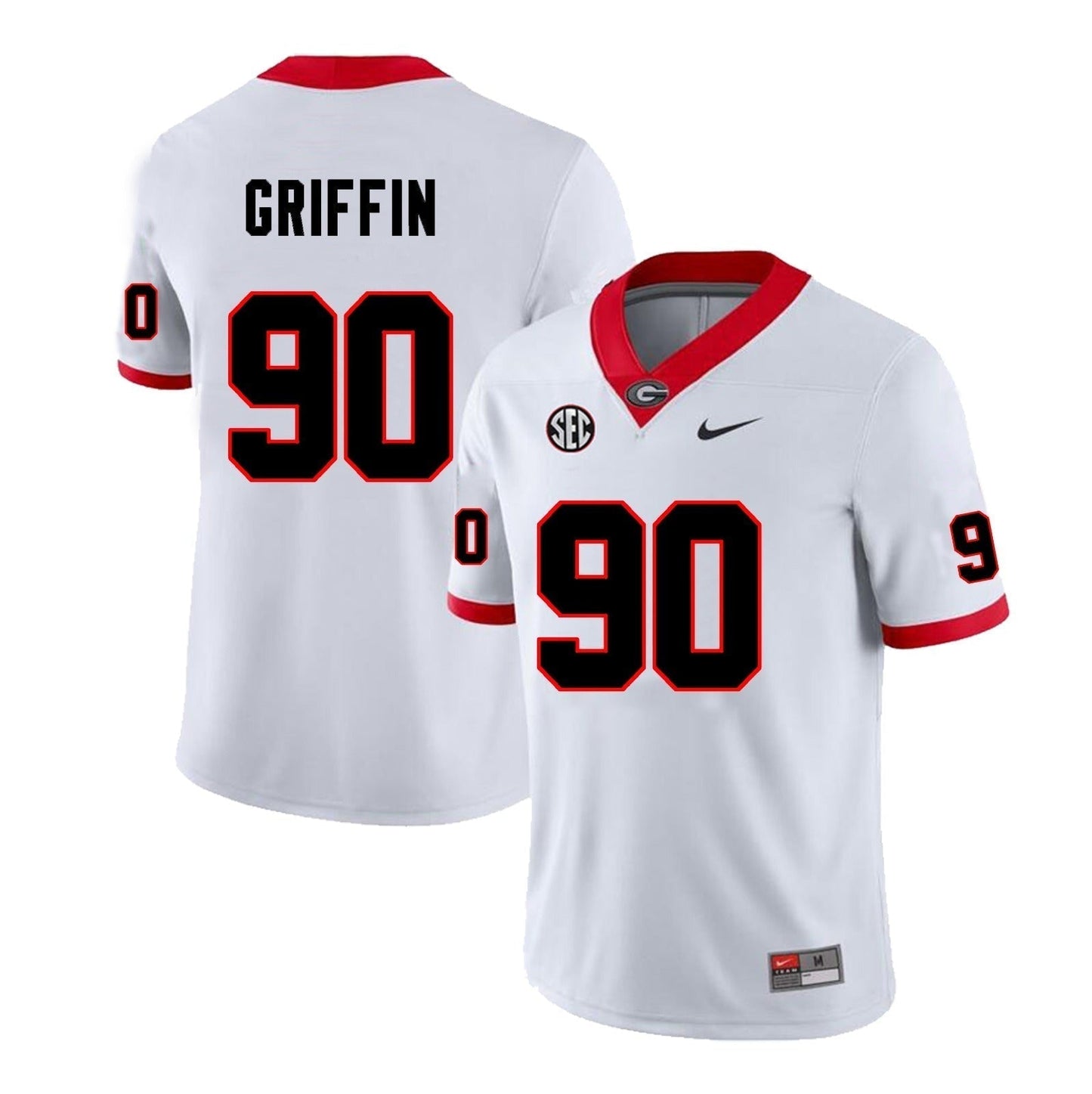 Men's #90 Elijah Griffin Georgia Bulldogs Football Jersey