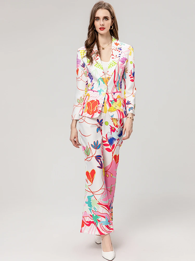 Women's Luxe Tailored Blazer & Flared Trousers Suit