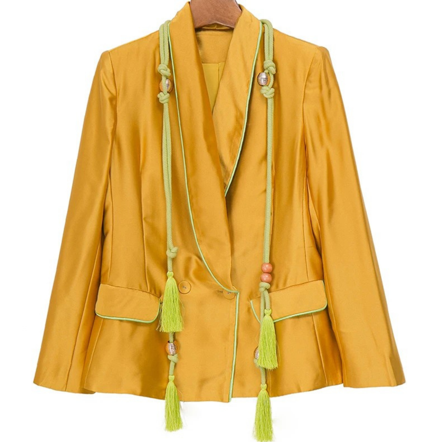Women's Luxe Yellow Gold Wide Leg Pant Suit