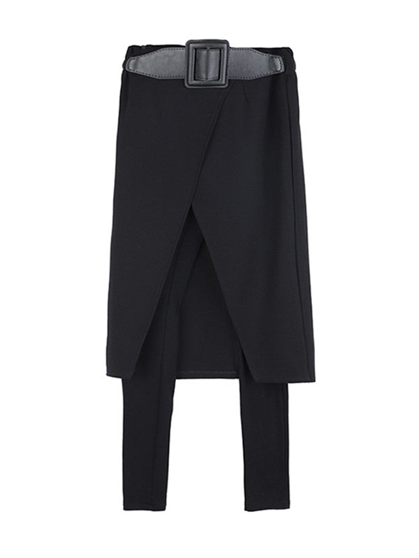 False Two Solid Split-Joint Culotte