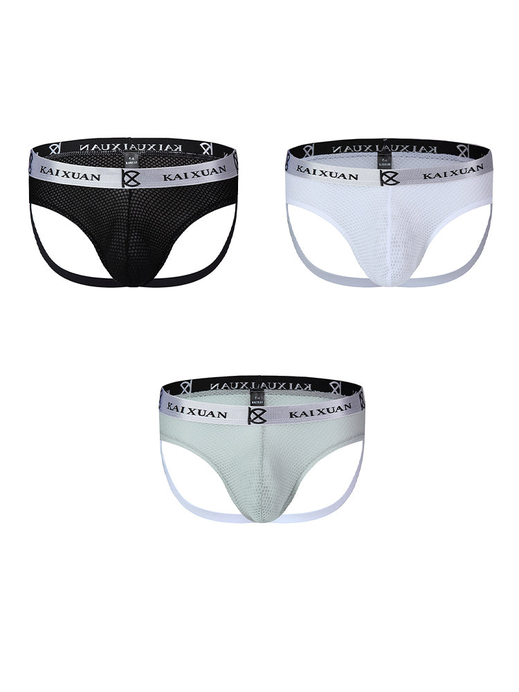 3 Pack Men's Soft Elastic Comfortable Breathable Low Waist Sexy Thong