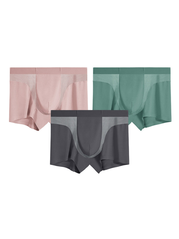 3 Pack Men's 3D Pouch Seamless Modal Trunks