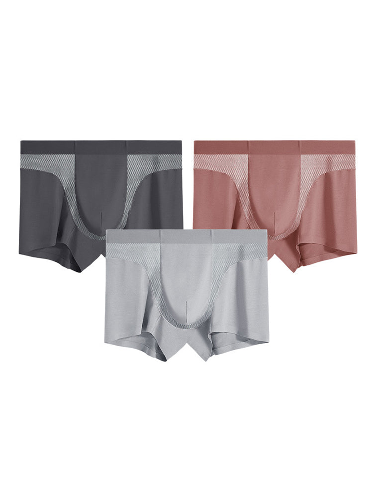 3 Pack Men's 3D Pouch Seamless Modal Trunks