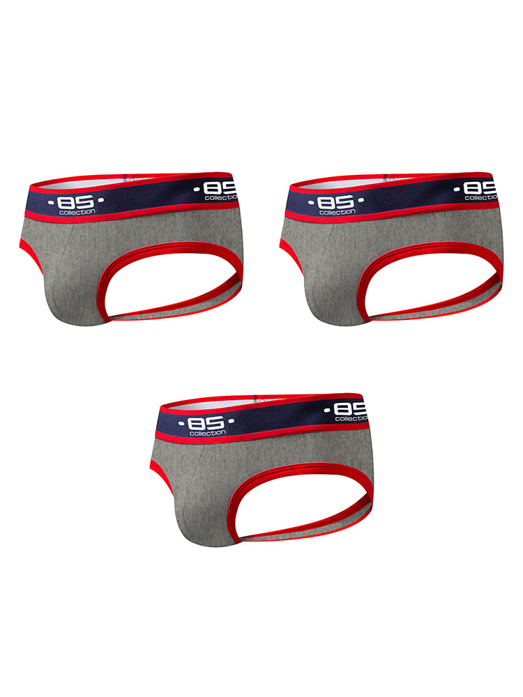 3 Pack Men's Low-Rise Open-Back Sexy Jockstraps