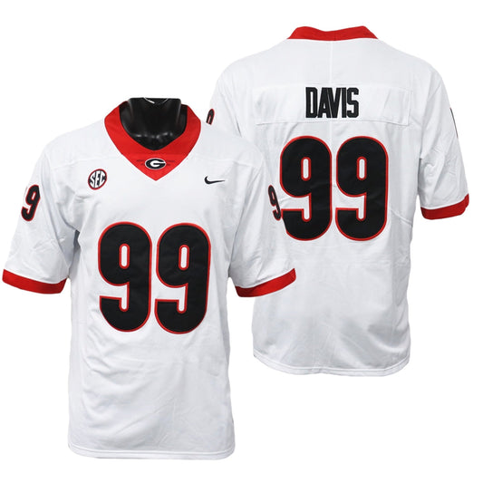 Men's #99 Jordan Davis Georgia Bulldogs Football Jersey