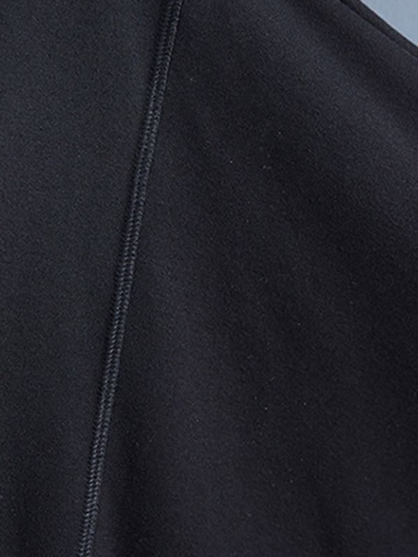 Simple Long Sleeves Loose Solid Color Round-Neck Hoodies&Sweatshirt Tops