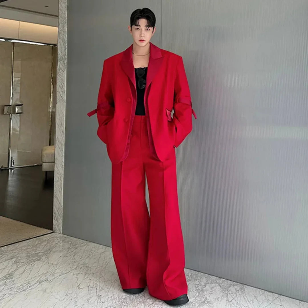 Men's Casual Oversized Fit 2-Piece Suit Set