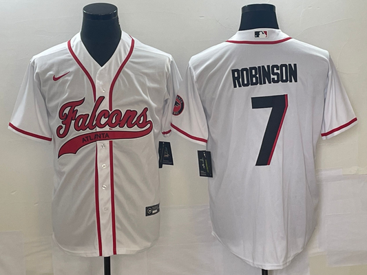 Men’s Atlanta Falcons Bijan Robinson #7 White Jersey Joint Edition
