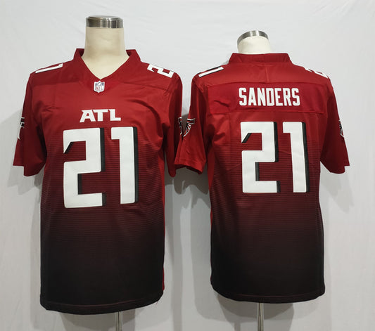 Men’s Atlanta Falcons Deion Sanders #21 Red 2nd Alternate Jersey