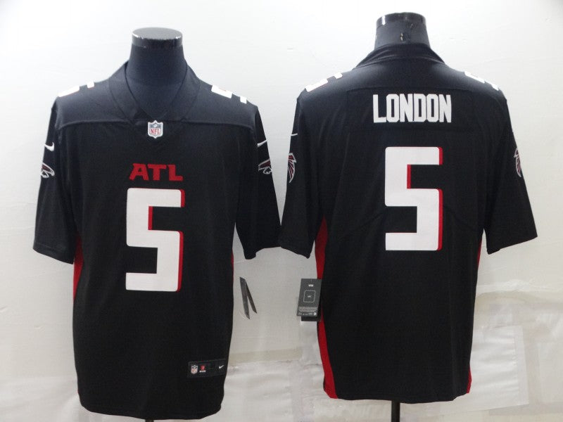 Men’s Atlanta Falcons Drake London #5 Black Jersey