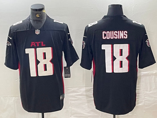 Men’s Atlanta Falcons Kirk Cousins #18 Black Jersey