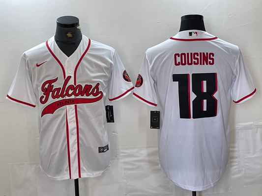 Men’s Atlanta Falcons Kirk Cousins #18 White Jersey Joint Edition