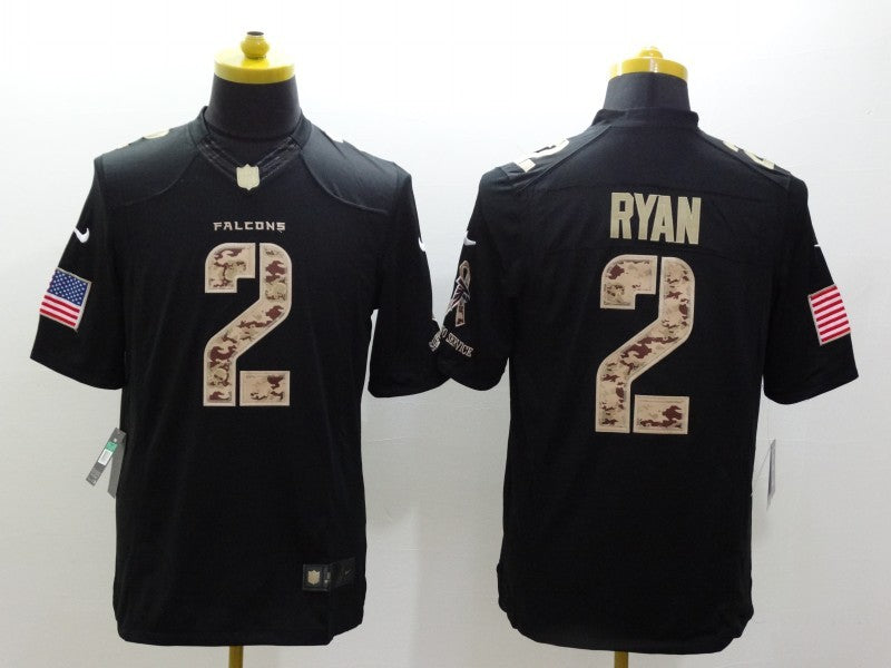 Men’s Atlanta Falcons Matt Ryan #2 Black Jersey
