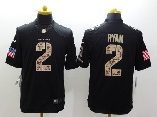 Men’s Atlanta Falcons Matt Ryan #2 Black Jersey