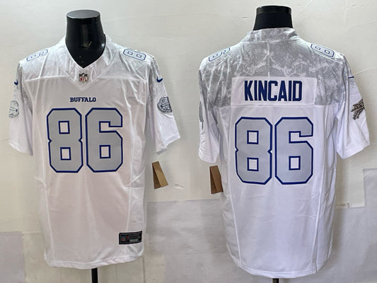 Men’s Buffalo Bills Dalton Kincaid #86 White 2025 Rivalries Collection Limited Jersey