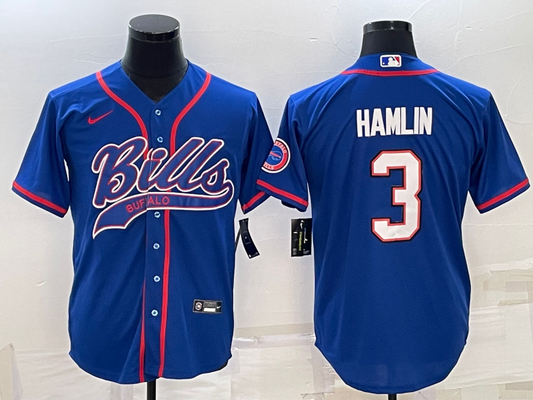Men’s Buffalo Bills Damar Hamlin #3 Royal Jersey Joint Edition