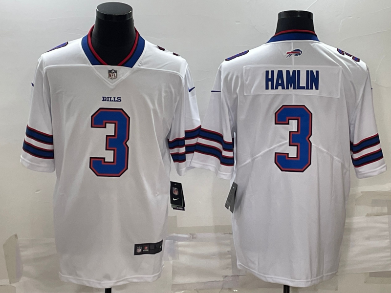 Men’s Buffalo Bills Damar Hamlin #3 White Jersey
