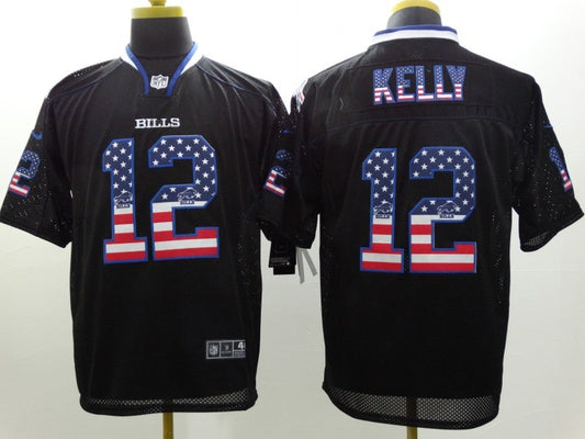 Men’s Buffalo Bills Jim Kelly #12 Black Jersey