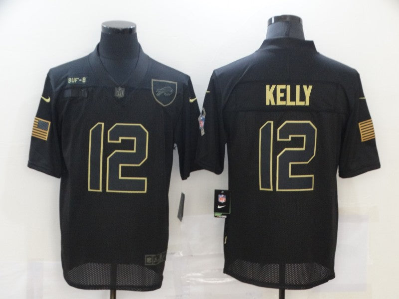 Men’s Buffalo Bills Jim Kelly #12 Black Jersey