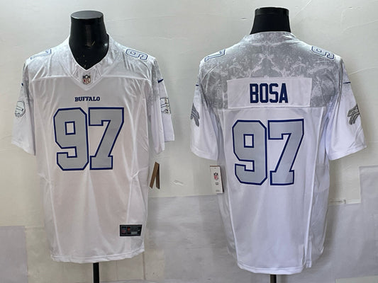 Men’s Buffalo Bills Joey Bosa #97 White 2025 Rivalries Collection Jersey