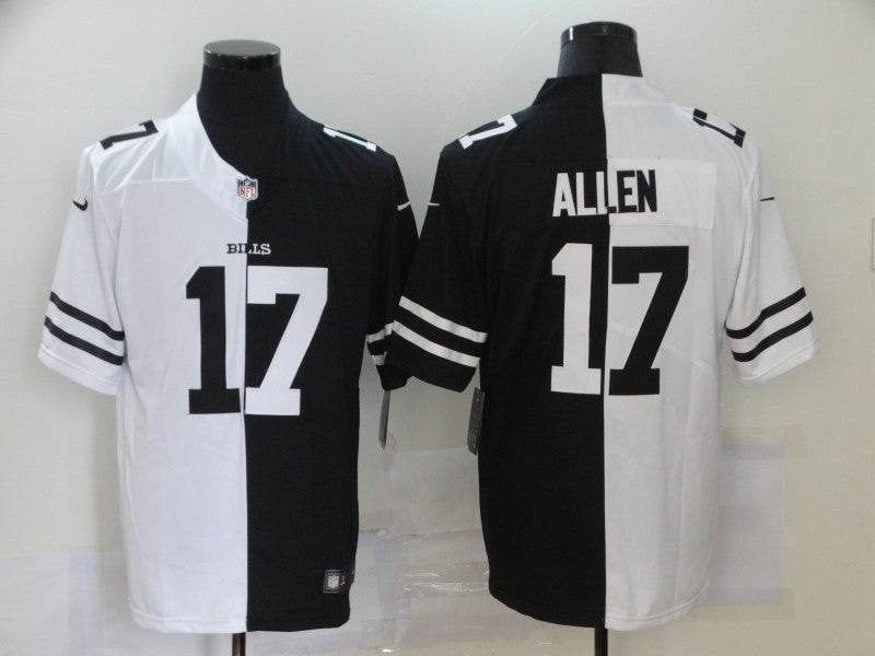 Men’s Buffalo Bills Josh Allen #17 Black/White Jersey