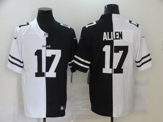Men’s Buffalo Bills Josh Allen #17 Black/White Jersey