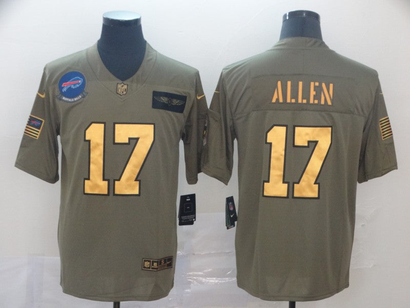 Men’s Buffalo Bills Josh Allen #17 Brown Alternate Jersey