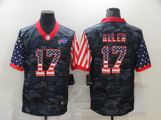 Men’s Buffalo Bills Josh Allen #17 Gray Camouflage Jersey