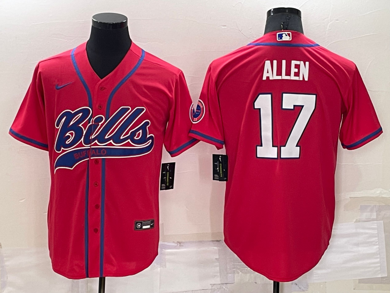 Men’s Buffalo Bills Josh Allen #17 Red Jersey Joint Edition