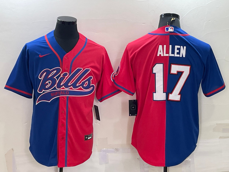 Men’s Buffalo Bills Josh Allen #17 Royal/Red Jersey Joint Edition