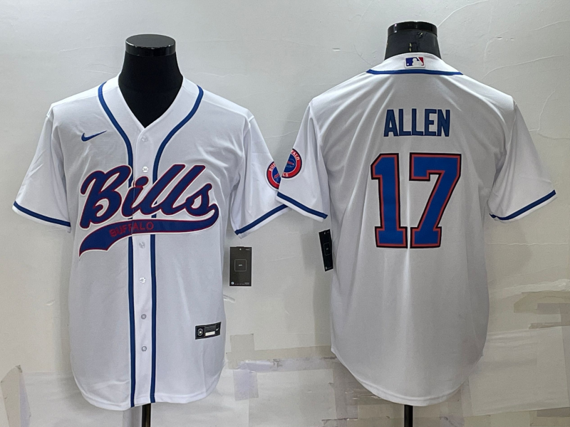 Men’s Buffalo Bills Josh Allen #17 White Jersey Joint Edition
