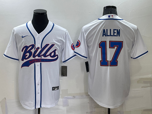 Men’s Buffalo Bills Josh Allen #17 White Jersey Joint Edition