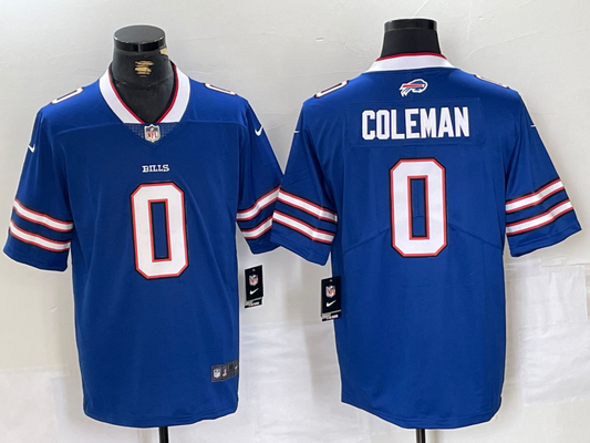 Men’s Buffalo Bills Keon Coleman #0 Royal 2024 NFL Draft Jersey