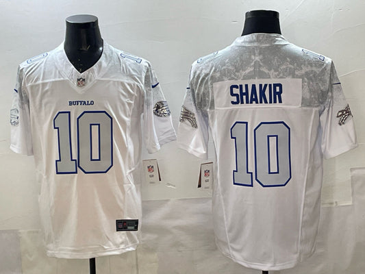 Men’s Buffalo Bills Khalil Shakir #10 White 2025 Rivalries Collection Limited Jersey