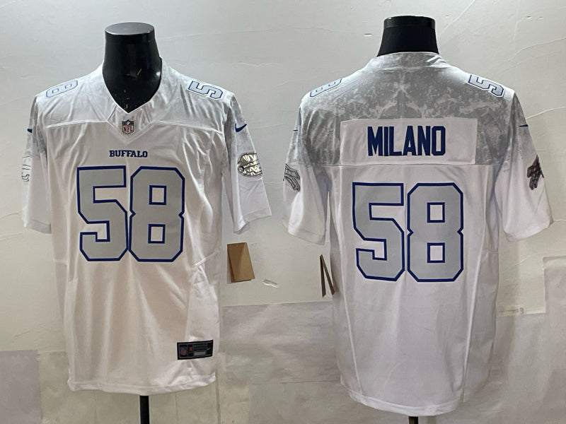 Men’s Buffalo Bills Matt Milano #58 White 2025 Rivalries Collection Limited Jersey