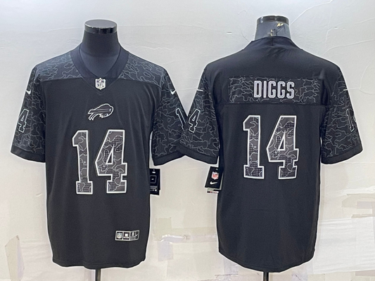 Men’s Buffalo Bills Stefon Diggs #14 Black RFLCTV Limited Jersey