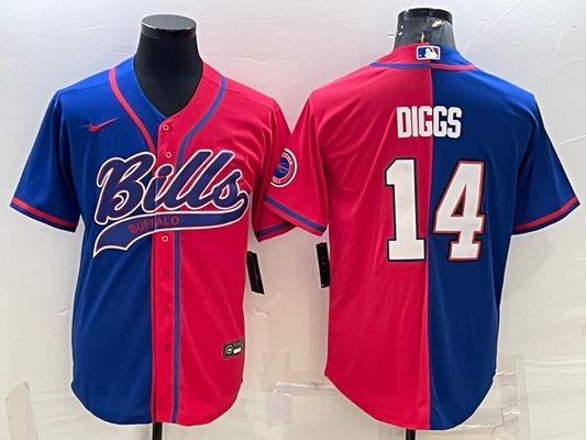 Men’s Buffalo Bills Stefon Diggs #14 Royal/Red Jersey Joint Edition
