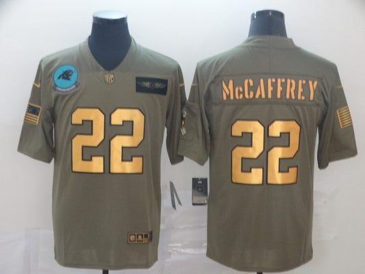 Men’s Carolina Panthers Christian McCaffrey #22 Brown Alternate Jersey