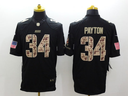 Men’s Chicago Bears #34 Walter Payton Black Team Jersey