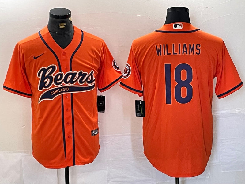 Men’s Chicago Bears Caleb Williams #18 Orange Jersey