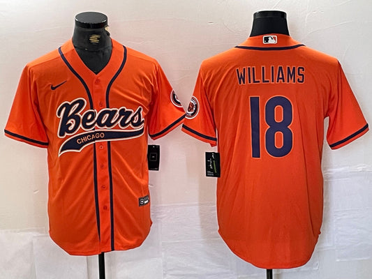 Men’s Chicago Bears Caleb Williams #18 Orange Jersey