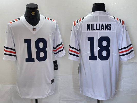 Men’s Chicago Bears Caleb Williams #18 White 2024 NFL Draft 2nd Alternate Jersey