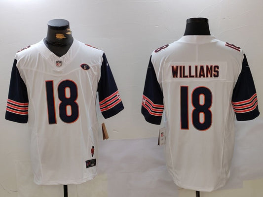 Men’s Chicago Bears Caleb Williams #18 White Jersey